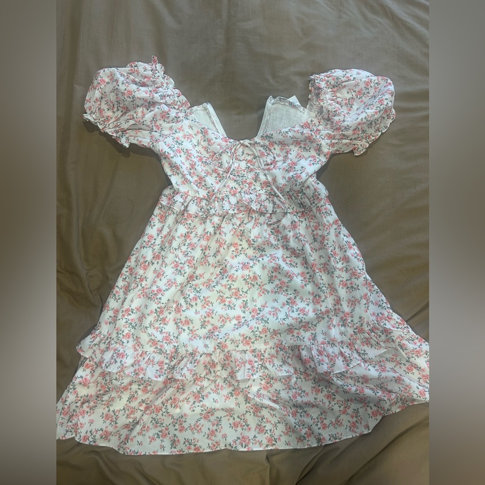 NWOT Altar'd State Floral Dress - Pink and White